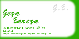 geza barcza business card